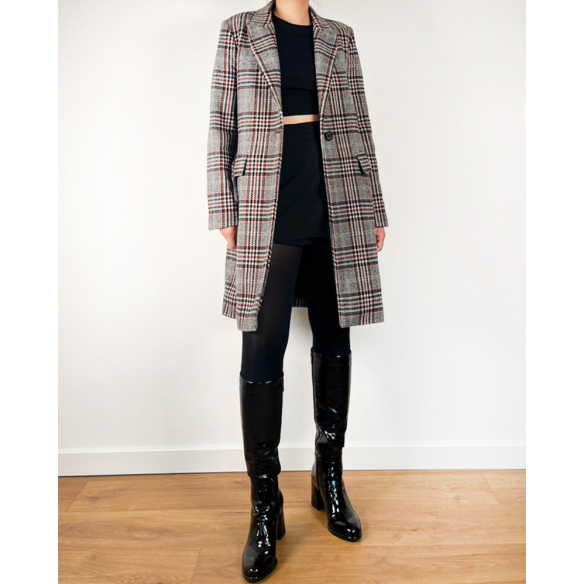 Manteau Femme Laine Carreaux D'occasion