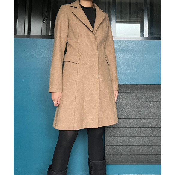 Manteau beige fourrure amovible-2